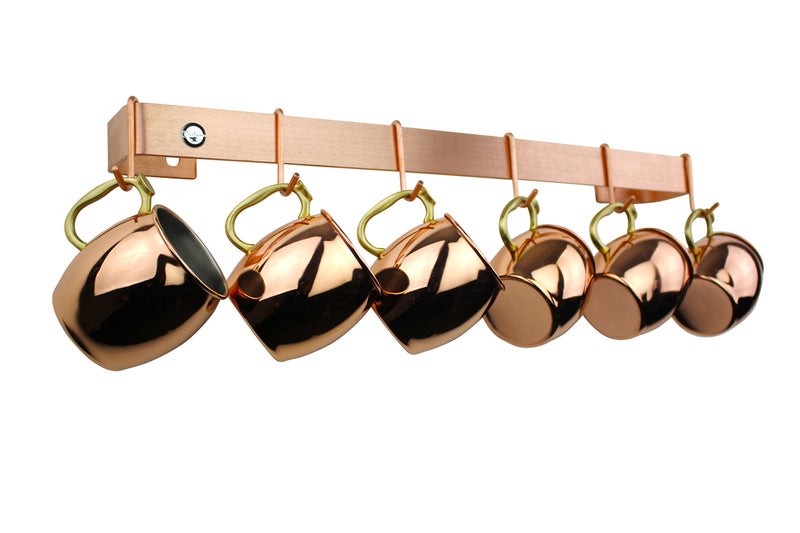 Enclume, Brushed Copper Handcrafted 24" Utensil Bar Wall Rack (WR1 SCP) - Image 4